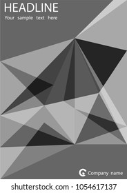 Gray company flyer design. vector illustration template in A4 size.