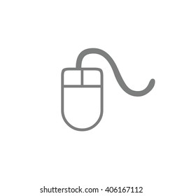 Gray computer mouse icon vector illustration