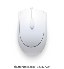 Gray computer mouse on white background. Vector design.