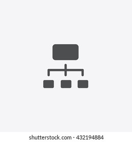 Gray Computer Network Communication Vector Icon On White Background