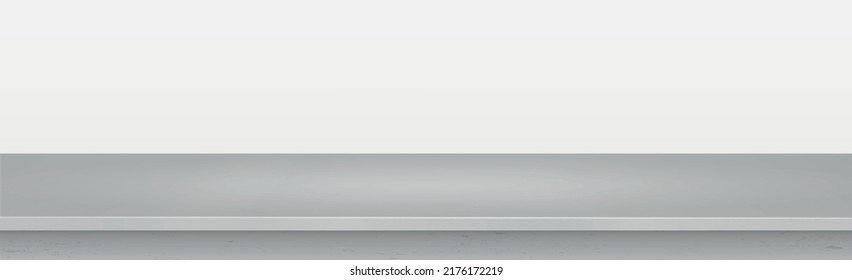 Cemento gris de piedra contrapeso sobre fondo panorámico blanco, plantilla web promocional - Ilustración vectorial