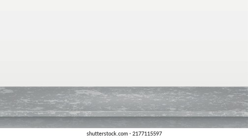 Cemento gris de piedra contrapeso sobre fondo panorámico blanco, plantilla web promocional - Ilustración vectorial