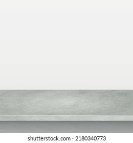 Gray concrete stone table top isolated on white background, promotional web template - Vector illustration