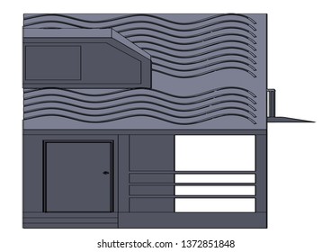 Gray construction of house in the white background