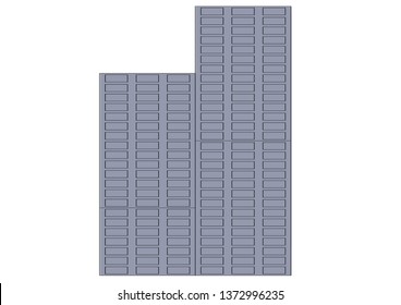 Gray construction of house in the white background