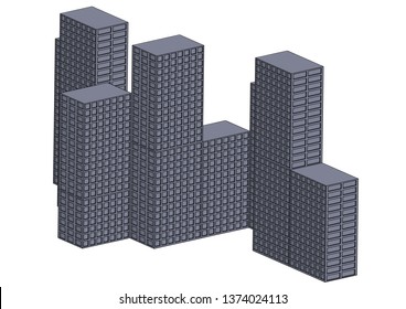 Gray construction of house in the white background