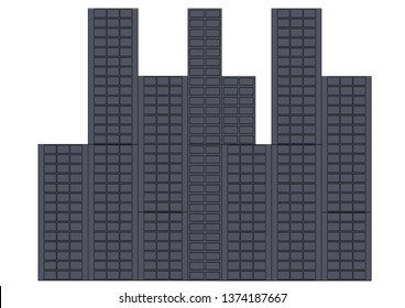 Gray construction of house in the white background