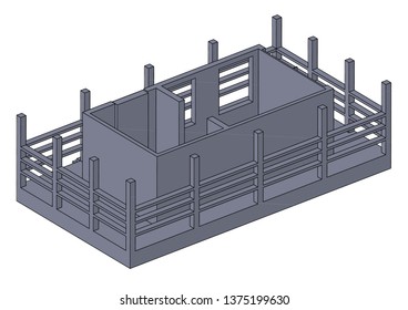 Gray construction of house in the white background