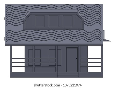 Gray construction of house in the white background