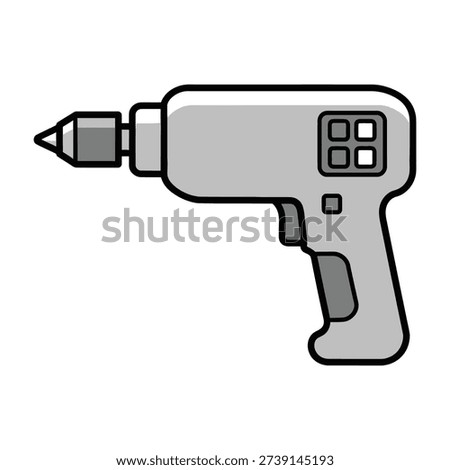 Gray cordless electric drill with digital display and ergonomic grip