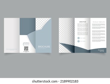 Gray corporate trifold brochure for business. Flyer for printing. Vector graphics.