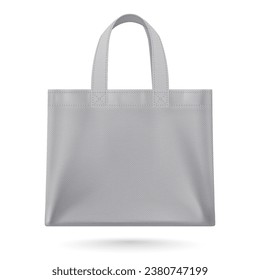 Gray Cotton Eco-bag for Retail and Shopping, featuring handles. Perfect for retail and shopping purposes. Isolated on a white background