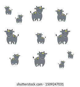 gray cow pattern modern design for baby fabric, textile, wallpaper, cover, wrapping paper, fashion .Vector