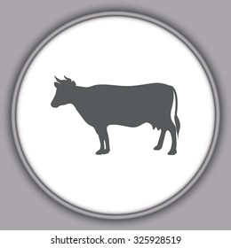 Gray Cow - vector silhouette