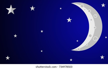 gray crescent with stars