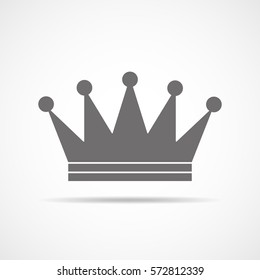 Gray crown icon. Crown silhouettes isolated on white background. Vector illustration.