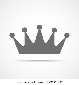 Gray crown icon. Crown silhouettes isolated on white background. Vector illustration.