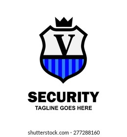 Gray Crown Shield. Abstract secure shield logo design - various geometric shapes - Security visual identity - Security Logo template Monogram design elements Business sign identity vector illustration