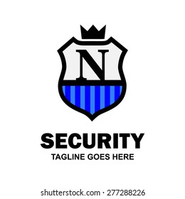 Gray Crown Shield. Abstract secure shield logo design - various geometric shapes - Security visual identity - Security Logo template Monogram design elements Business sign identity vector illustration