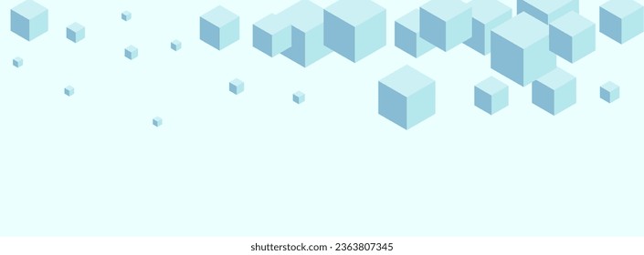 Gray Cube Background Blue Vector. Polygon Futuristic Texture. Sky Blue Box Paper Template. Model Card. Blue-gray Light Block.