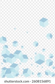 Gray Cube Background Transparent Vector. Geometric Minimal Texture. White Box Flying Template. Symbol Illustration. Monochrome Light Cubic.