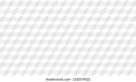 Gray cube geometric shape seamless pattern background. Vector illustration