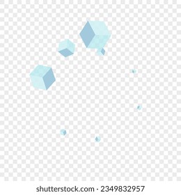 Gray Cubic Background Transparent Vector. Block Data Illustration. Blue Box Minecraft Card. Style Design. Grey Abstract Cube.