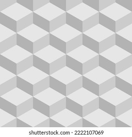 Gray cubic seamless pattern, vector