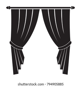 Gray curtains on white  background