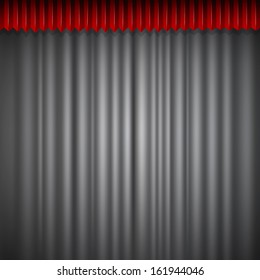 Gray curtains. Vector illustration.