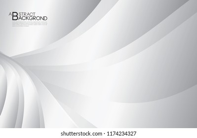 Gray Curve Abstract background, white texture, wallpaper, surface, banner, Cover design layout template, backdrop, textured effect, vector illustration