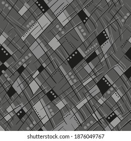 patrón abstracto de corte gris sin costura geométrica, textura vectorial