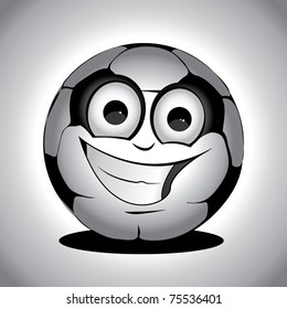 Gray cute soccer ball on the floor drawing