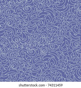 Gray dark blue seamless background with monograms lines