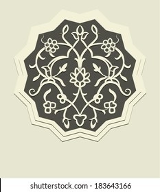 Gray Decoration with Oriental Motifs