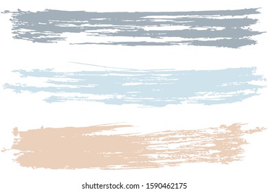 Gray, deep and orange brush stroke isolated on background. Bright emerald green and turquoise blue stripe painted in watercolor on clean white background