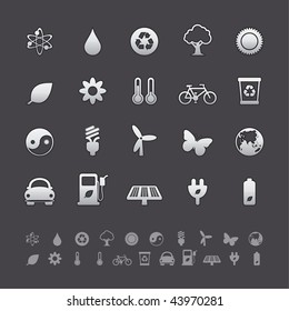 Gray Deluxe Icon Sets - Ecology Buttons in Adobe Illustrator EPS 8. For multiple applications. See more in my portfolio...