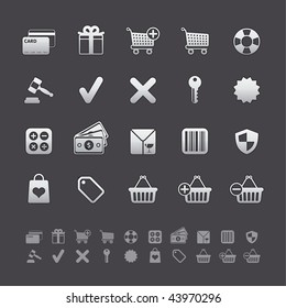 Gray Deluxe Icon Sets - Shopping And Business Buttons In Adobe Illustrator EPS 8. For Multiple Applications. See More In My Portfolio...