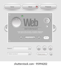 Gray Design Web UI Elements