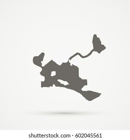 Gray Dhekelia Map Illustration