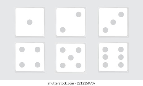 gray dice game icon set on white background, icon for game design, flat illustration, casino concept, random symbol, luck sign, simple design