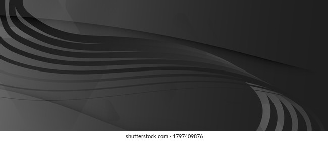Gray Digital Background. Flow 3d Flyer. Vector Futuristic Shapes. Business Digital Background. Wavy Pattern. Fluid Design. Geometric Landing Page. Digital Background. Black Magazine.
