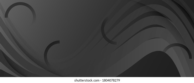 Gray Digital Background. Fluid Abstract Motion. Vivid Futuristic Shapes. Business Digital Background. Wavy Texture. Flow Liquid. Dynamic Movement. Digital Background. Black Magazine.