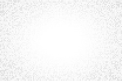 Gray Digital Data Matrix Of Binary Code Numbers Isolated On A White Background With A Copy Text Space In The Middle. Technology, Coding, Or Big Data Concept. Vector Illustration