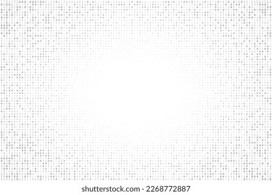 Gray digital data matrix of binary code numbers isolated on a white background with a copy text space in the middle. Technology, coding, or big data concept. Vector illustration