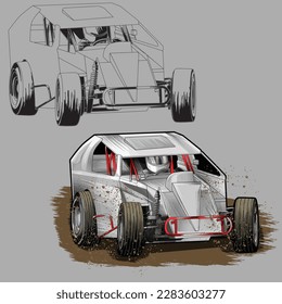 gray dirt splash racing car isolated in gray background for business elements, screen printing, digital printing,DGT,DFT and poster.