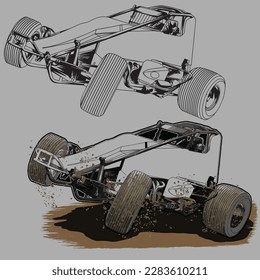 gray dirt splash racing car isolated in gray background for business elements, screen printing, digital printing,DGT,DFT and poster.