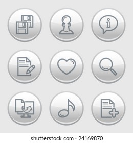 Gray disk web icons, set 10