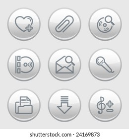 Gray disk web icons, set 11