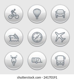 Gray disk web icons, set 20